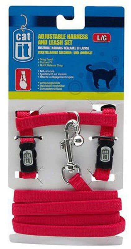 Lenlorry Escape Proof Cat Harness with Leash Collar Set Reflective Adjustable Soft Mesh Step-in Walking Vest Harness for Small Medium Large Cat Dog Rabbit Outdoor Walking 