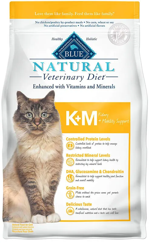 Blue Buffalo Natural Veterinary Diet Kidney Mobility Support low protein cat food pack.jpg