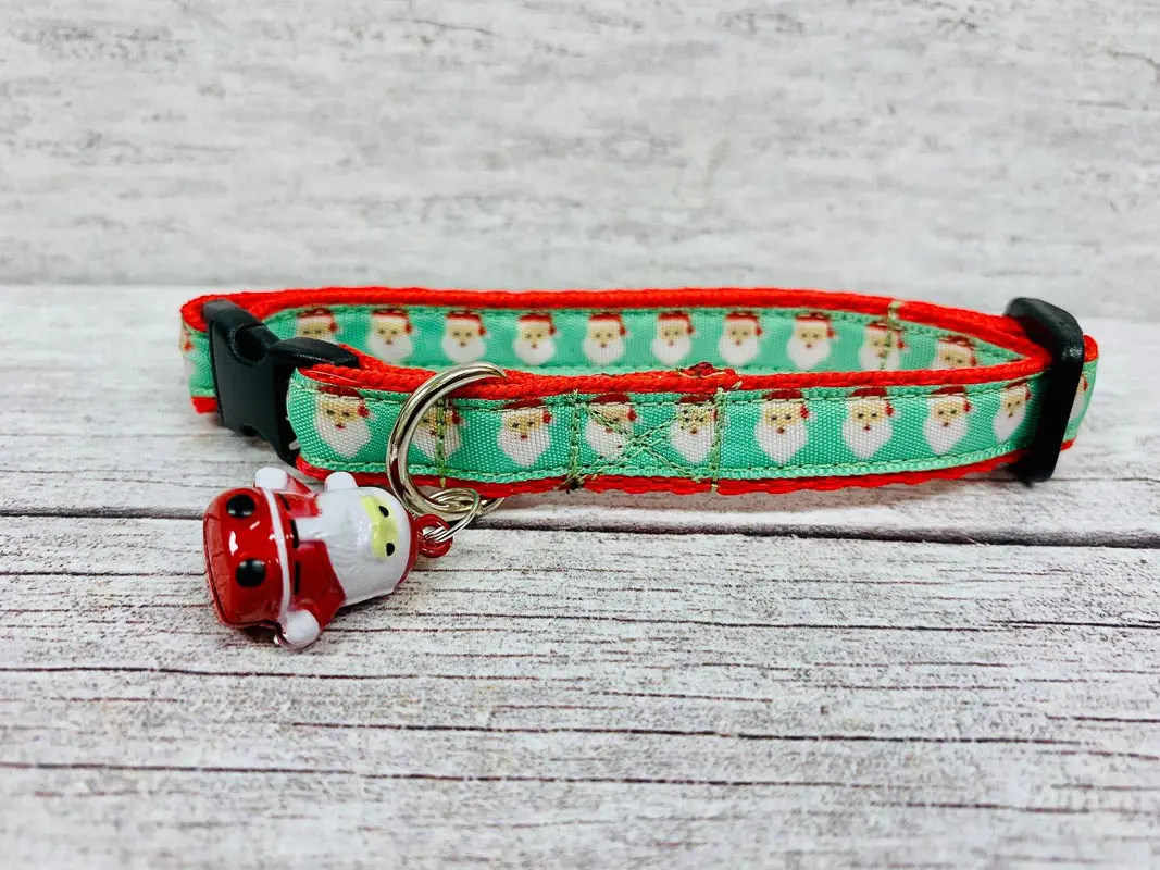 Santa Christmas Santa Noel Dog Collar or Matching Lead Leash Seat Belt 34 or 1 width