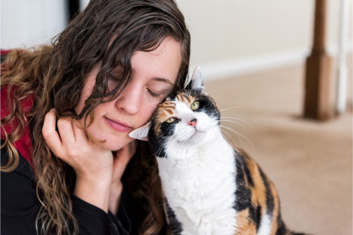 woman and tabby cat with heads together quotes about cat lovers